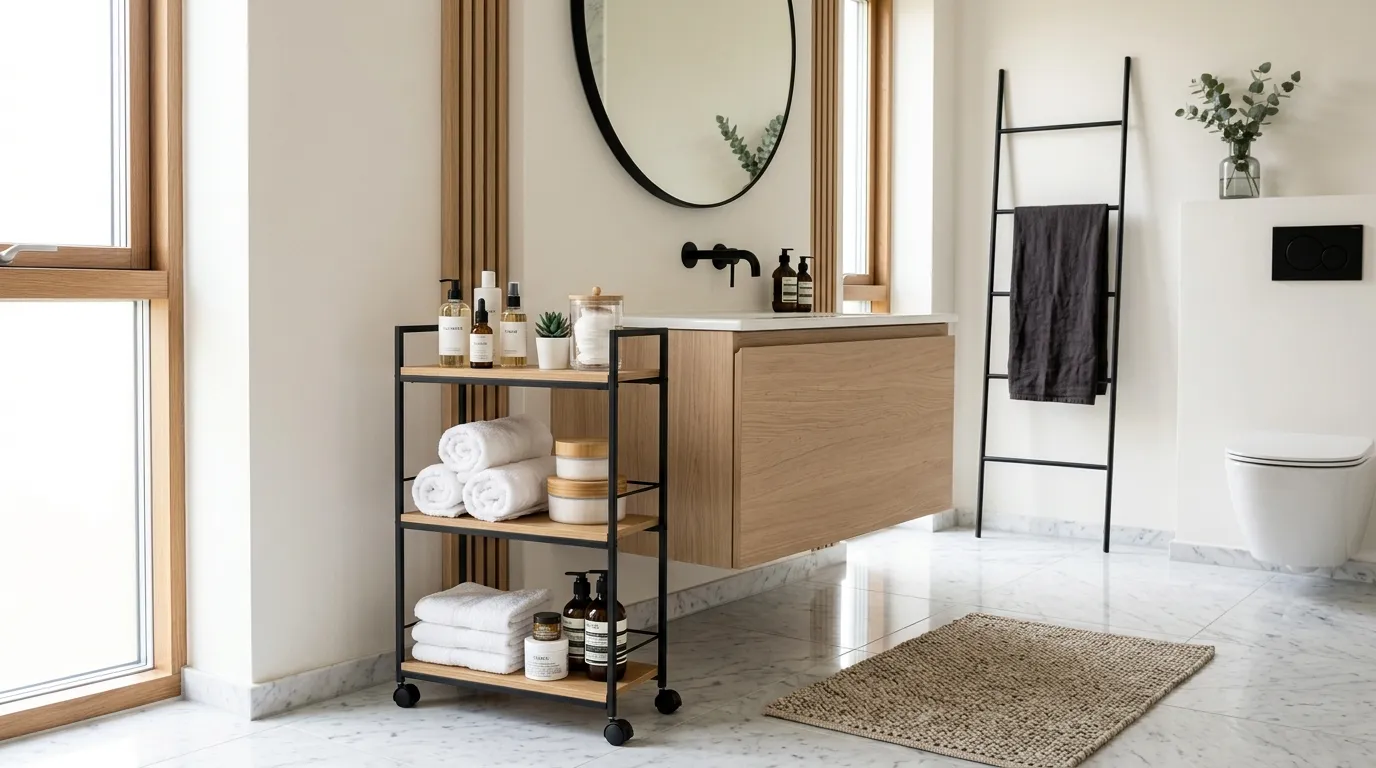 bathroom storage ideas for small spaces Slim Rolling Cart