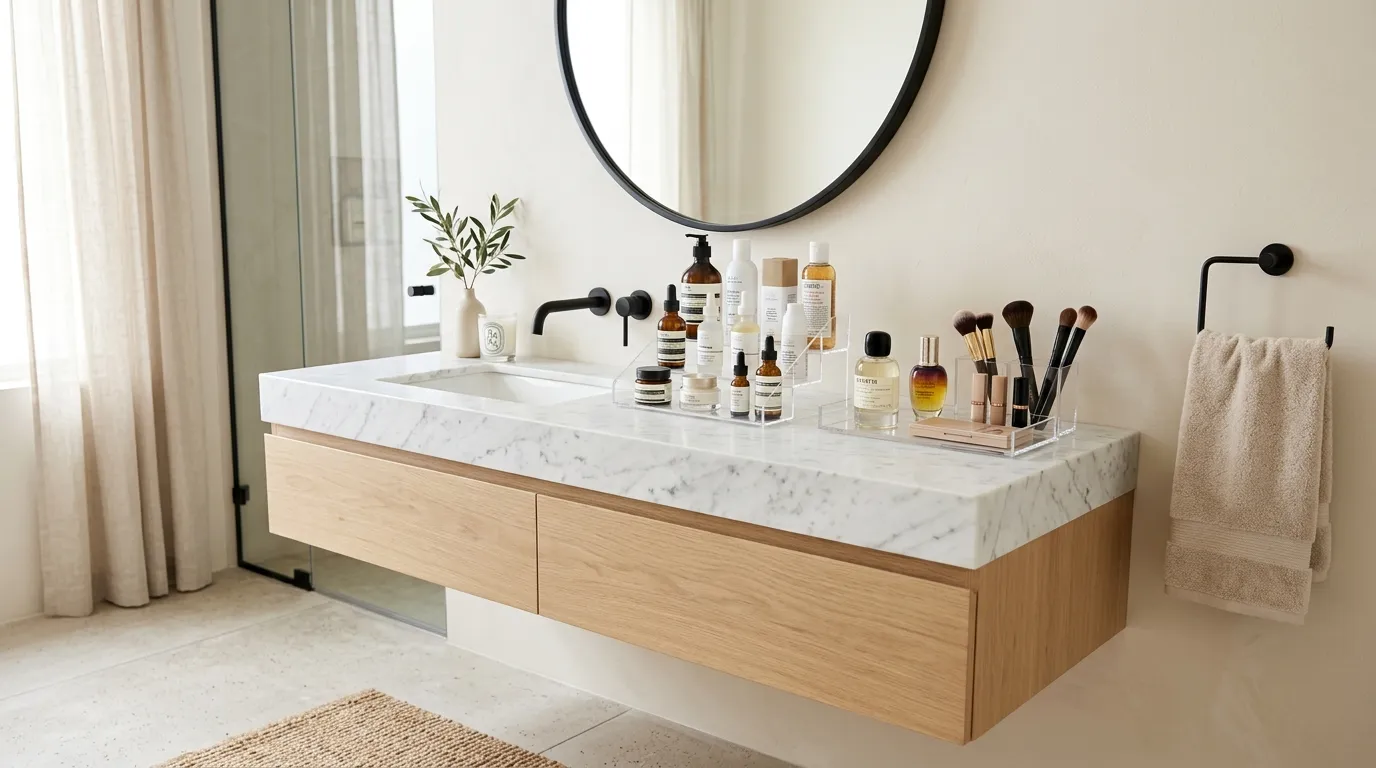 bathroom vanity storage ideas Clear Acrylic Organizers