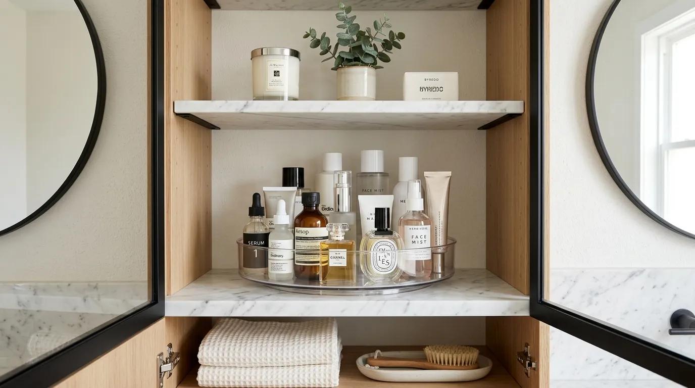 bathroom vanity storage ideas Lazy Susan Turntable