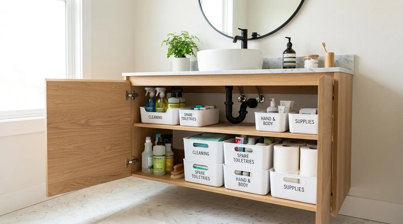 bathroom vanity storage ideas Under-Sink Bins