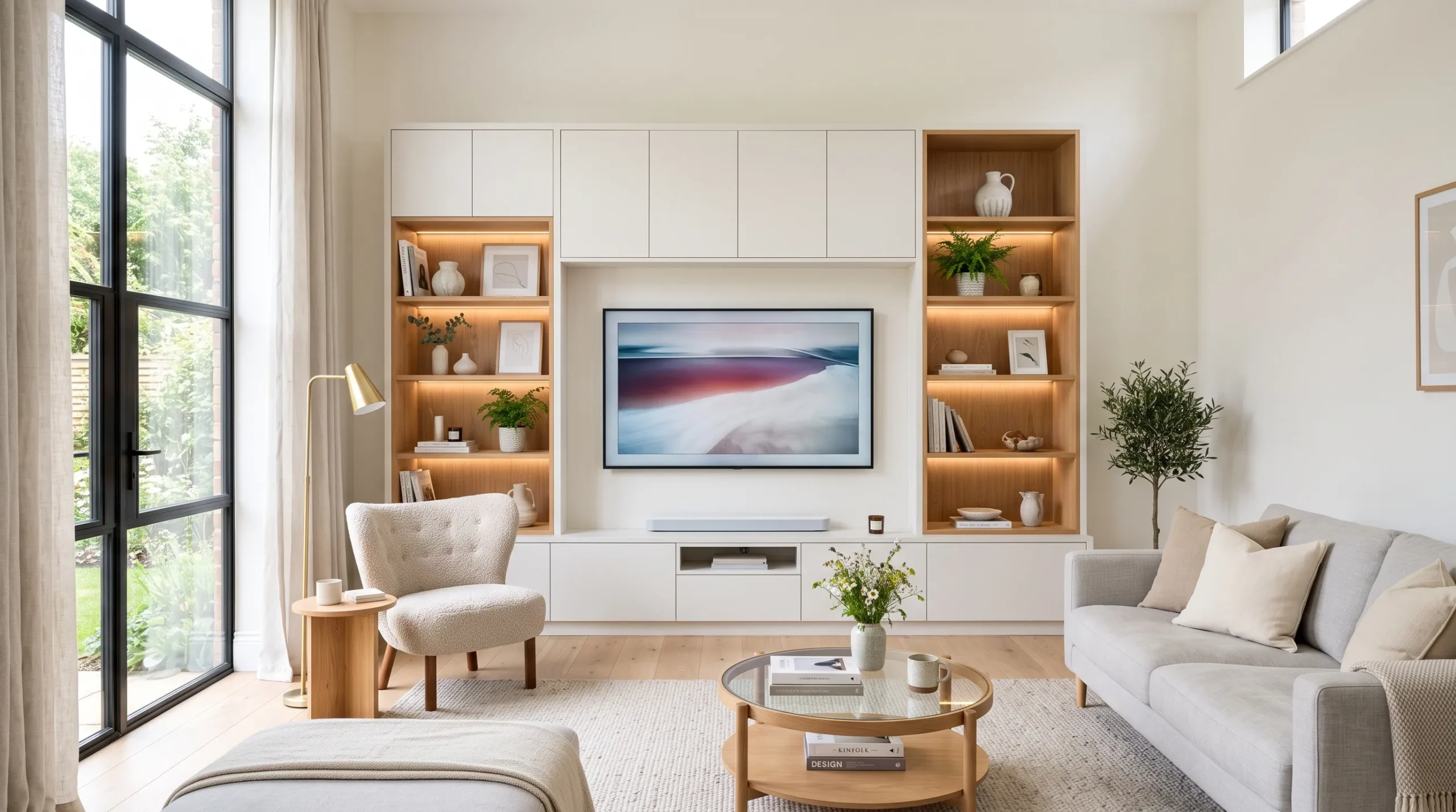 built in TV wall shelves