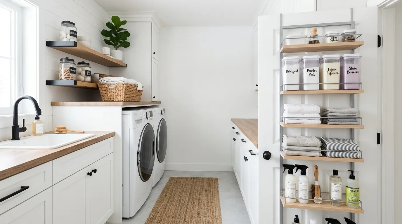 behind door storage ideas Laundry Supply Storage