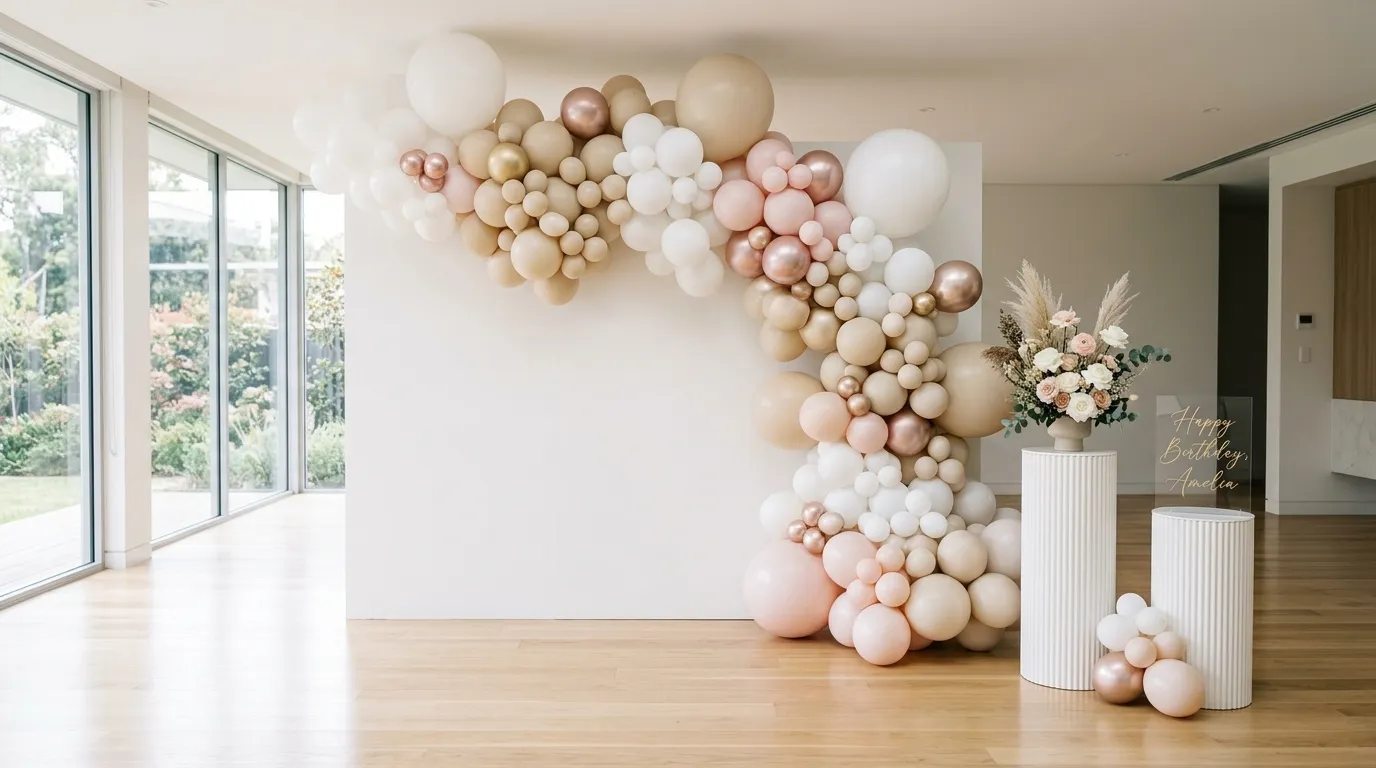 birthday decoration ideas Balloon Backdrop