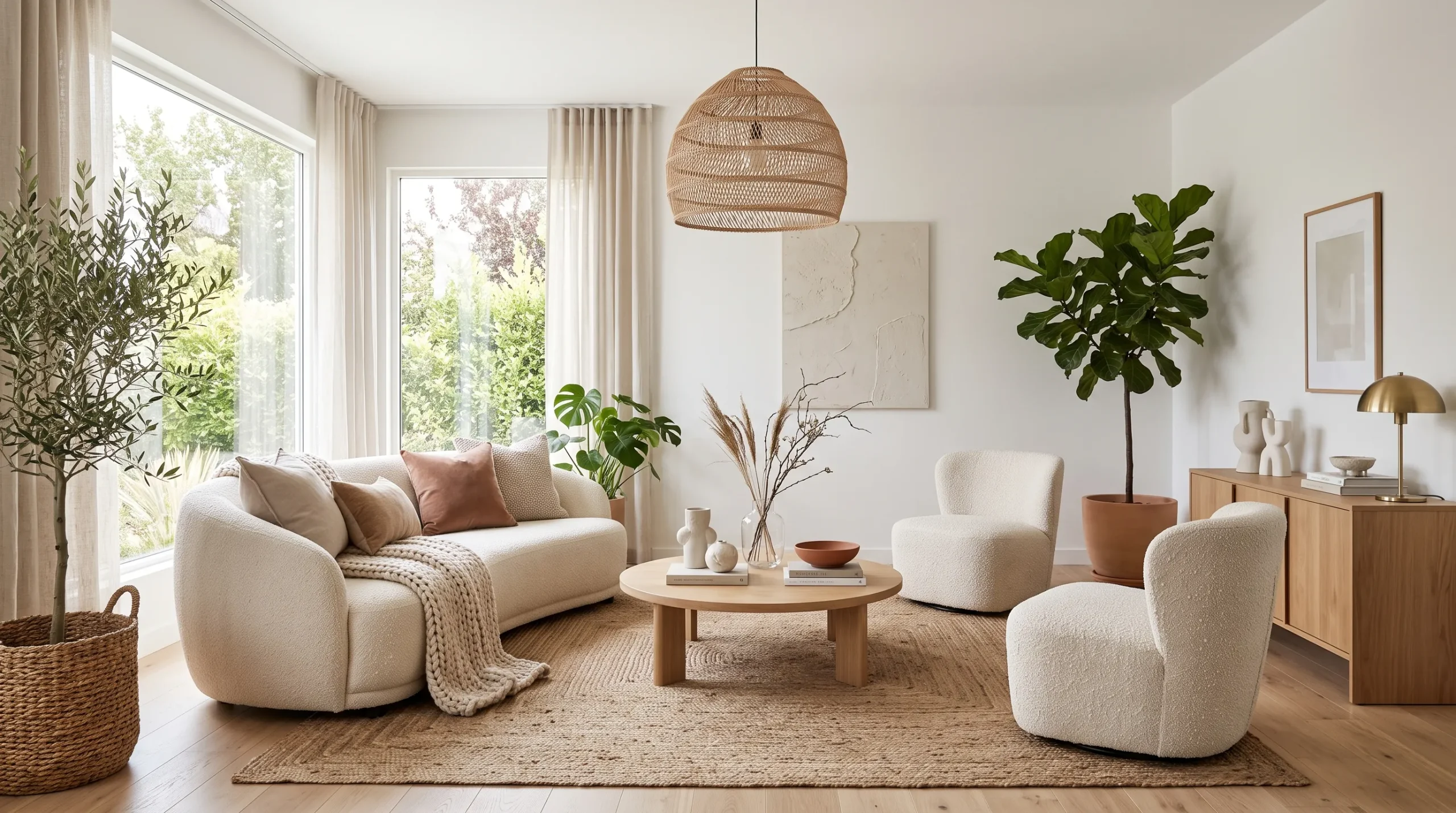 modern boho living room inspiration