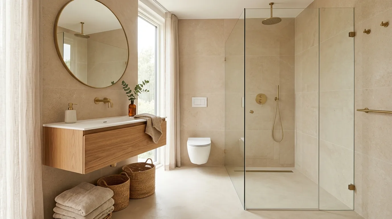 sandy neutral modern boho shower