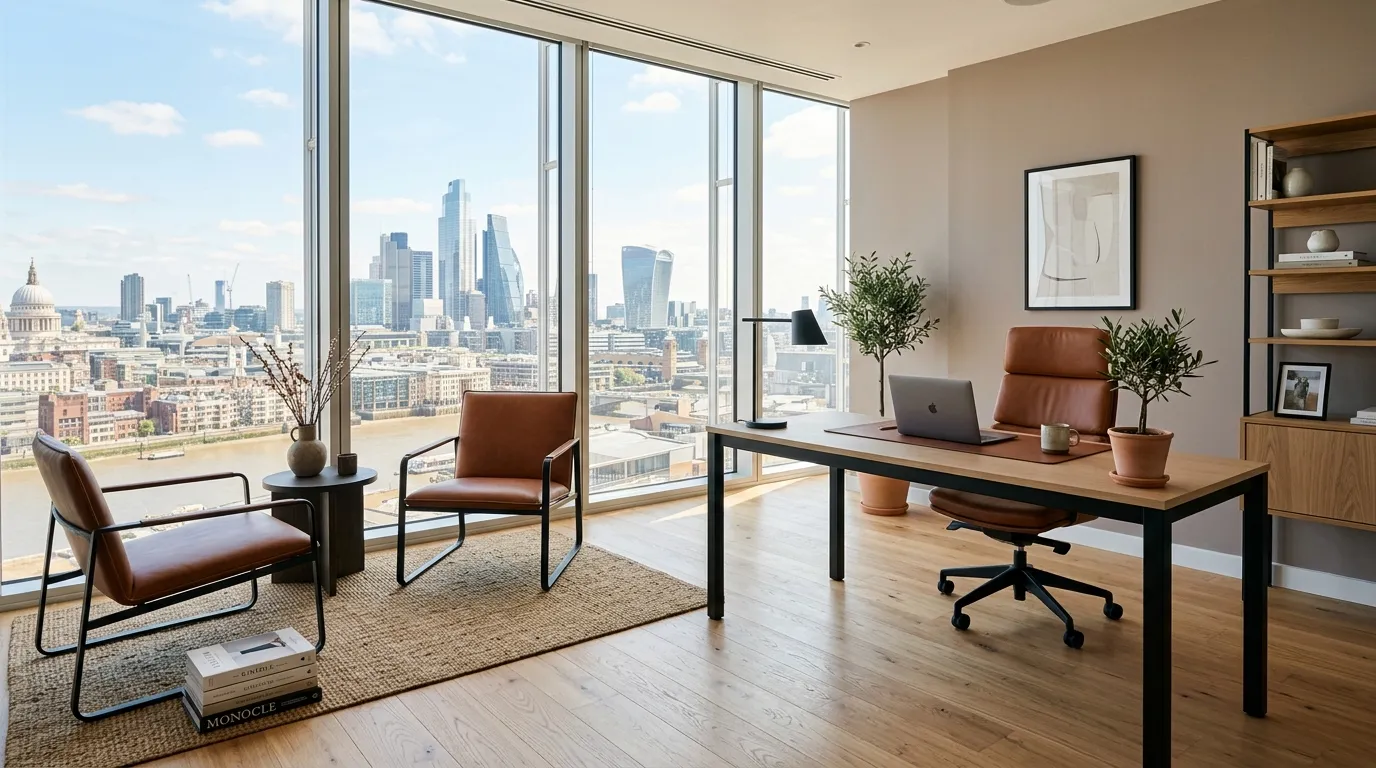 ceo office room luxury Floor-To-Ceiling Windows