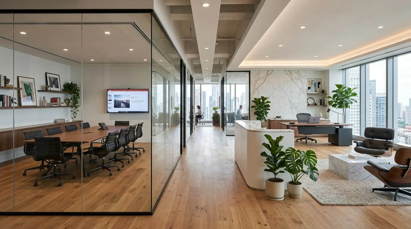 ceo office room luxury Glass Accent Walls