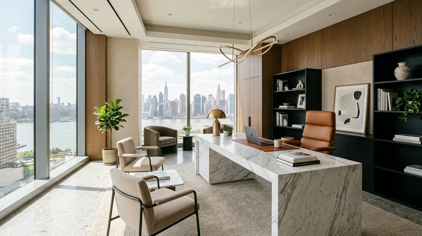 ceo office room luxury Marble Statement Desk