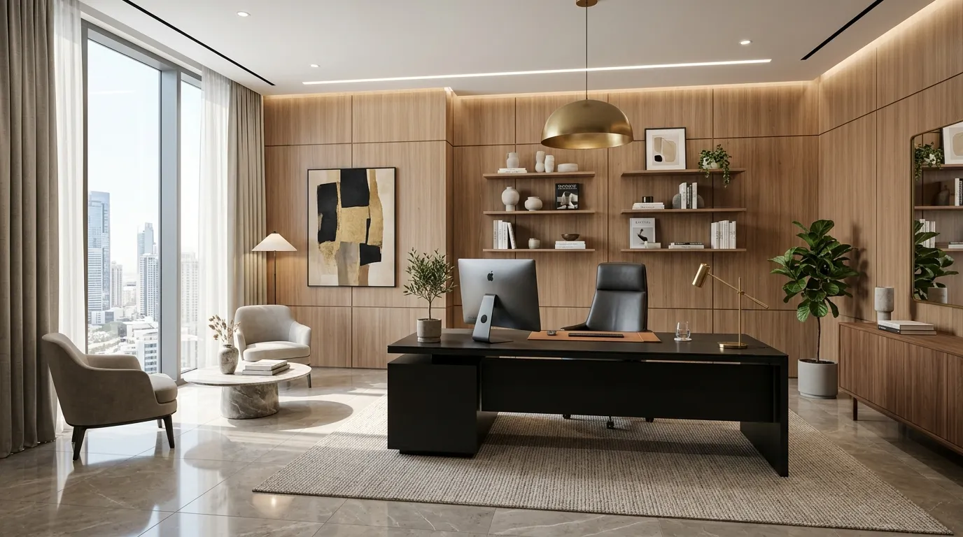 ceo office room luxury Wood Panel Walls