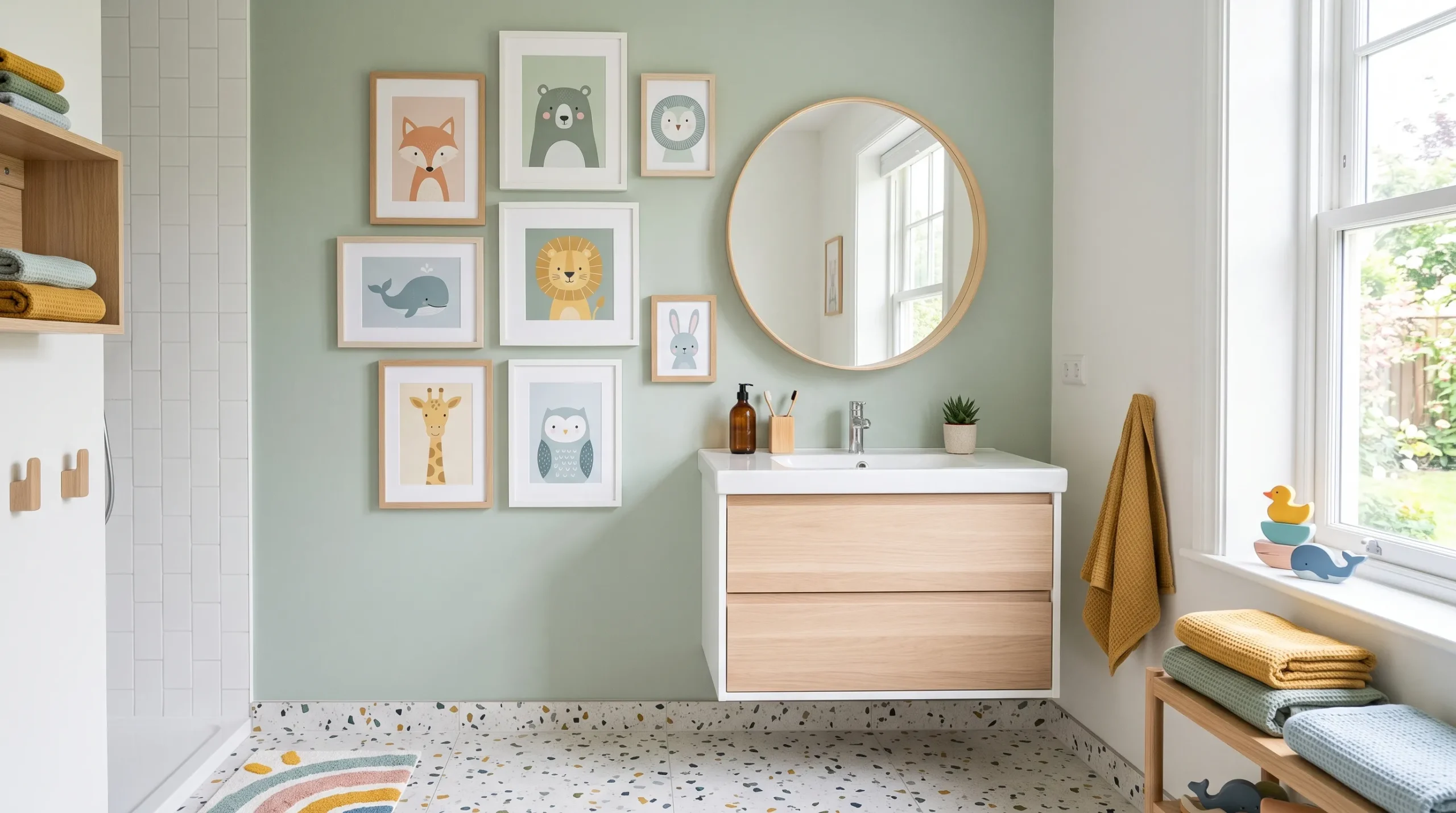 children’s bathroom wall art Animal Gallery Wall