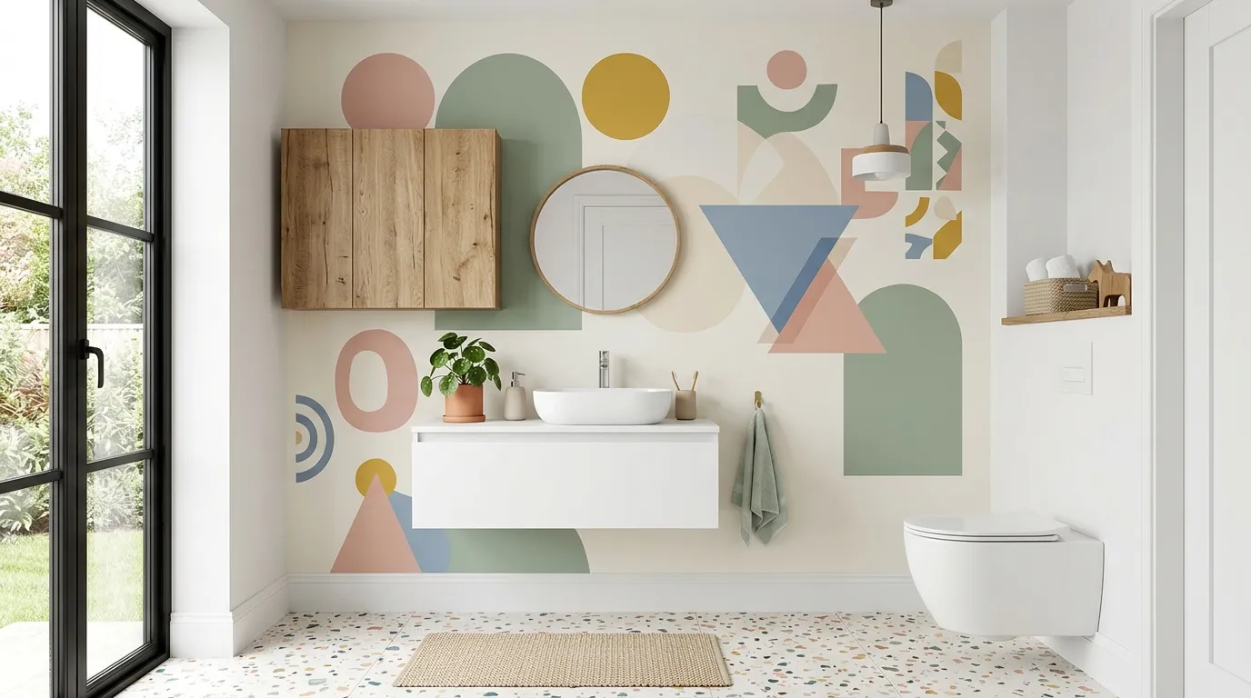 children’s bathroom wall art Geometric Shape Art