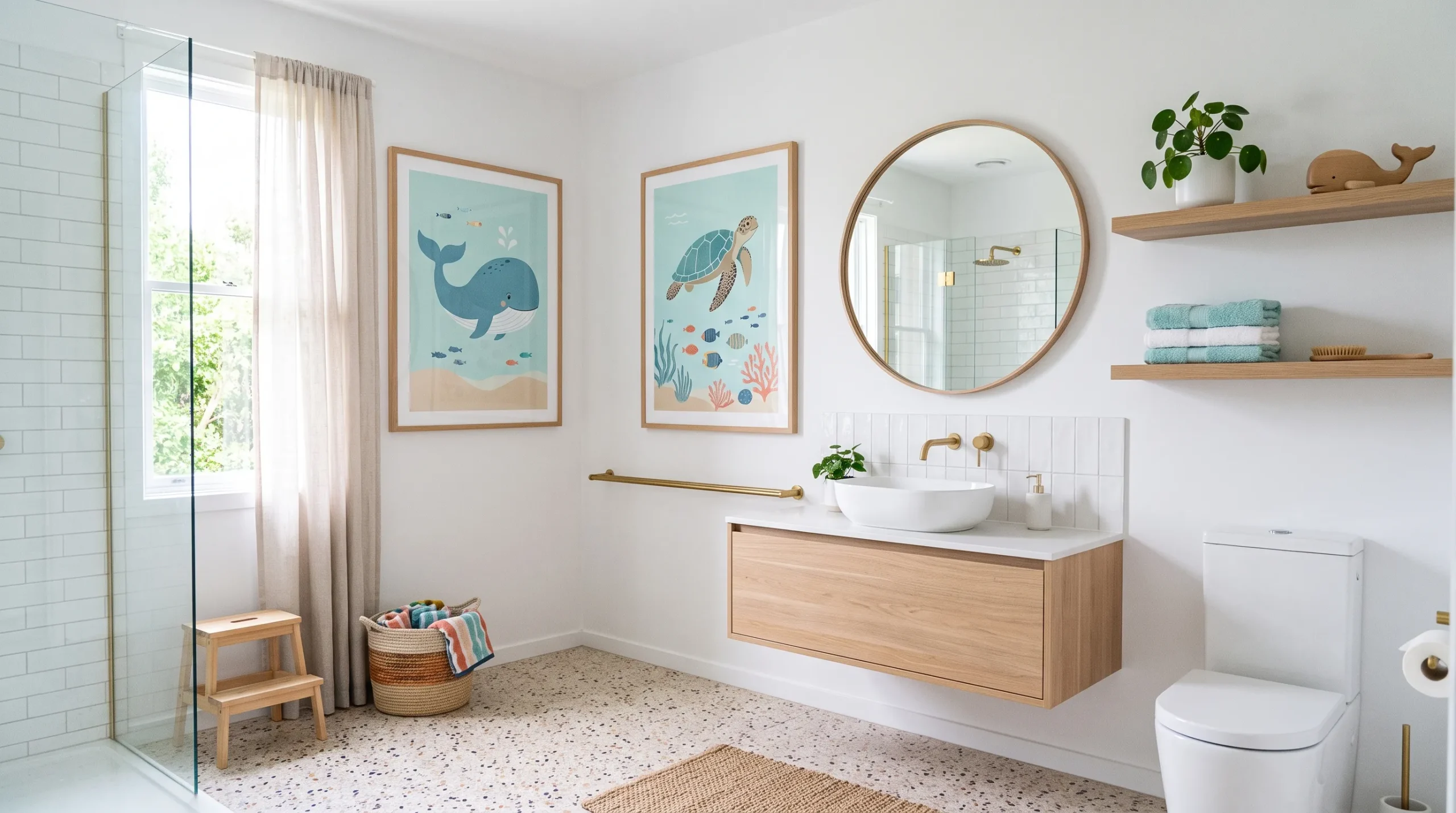 children’s bathroom wall art Ocean Creature Prints