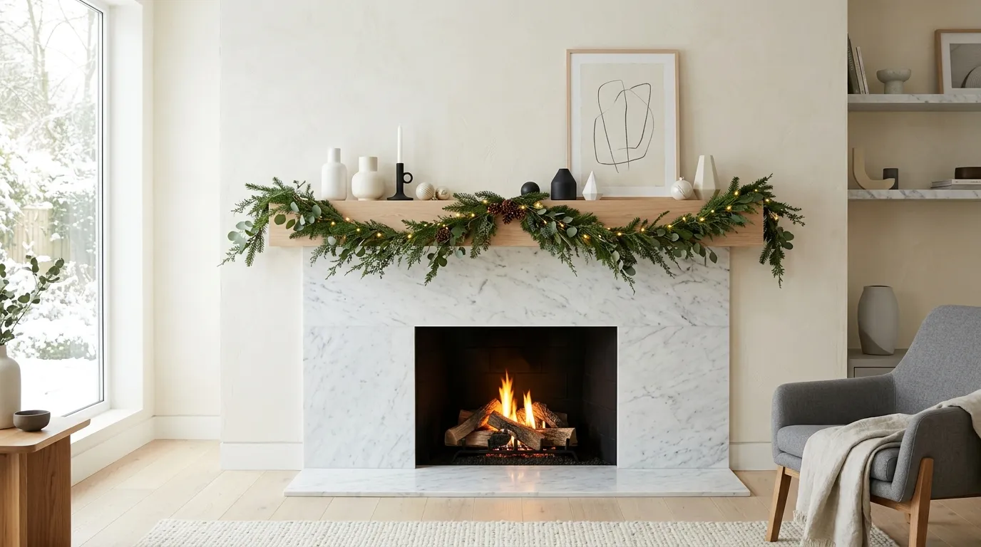 christmas mantel decorating ideas Monochrome Ornament Palette