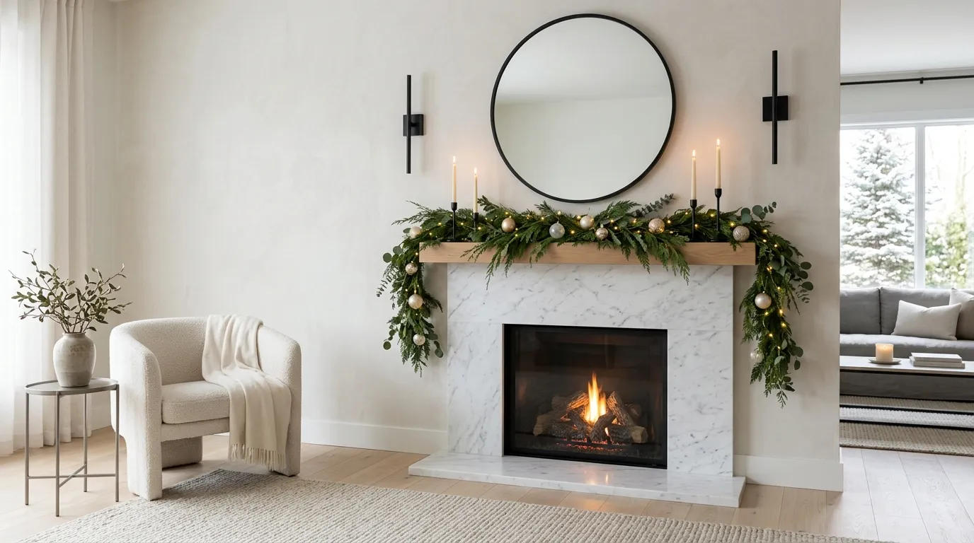 christmas mantel decorating ideas Oversized Statement Mirror