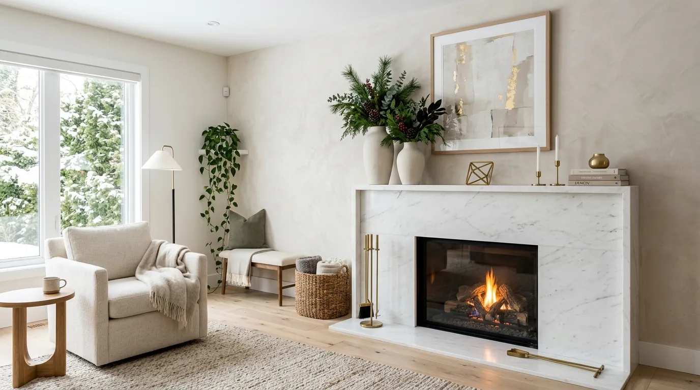 christmas mantel decorating ideas Sculptural Vase Pairing