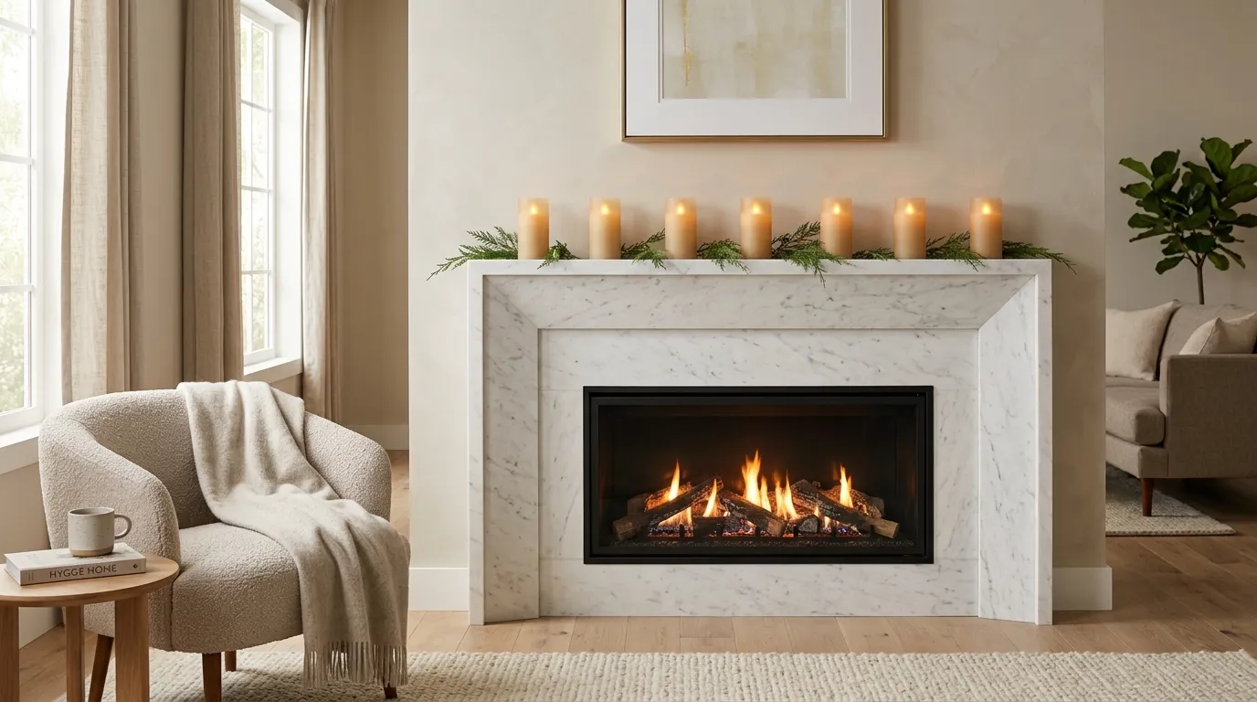 christmas mantel decorating ideas Symmetrical Candle Display