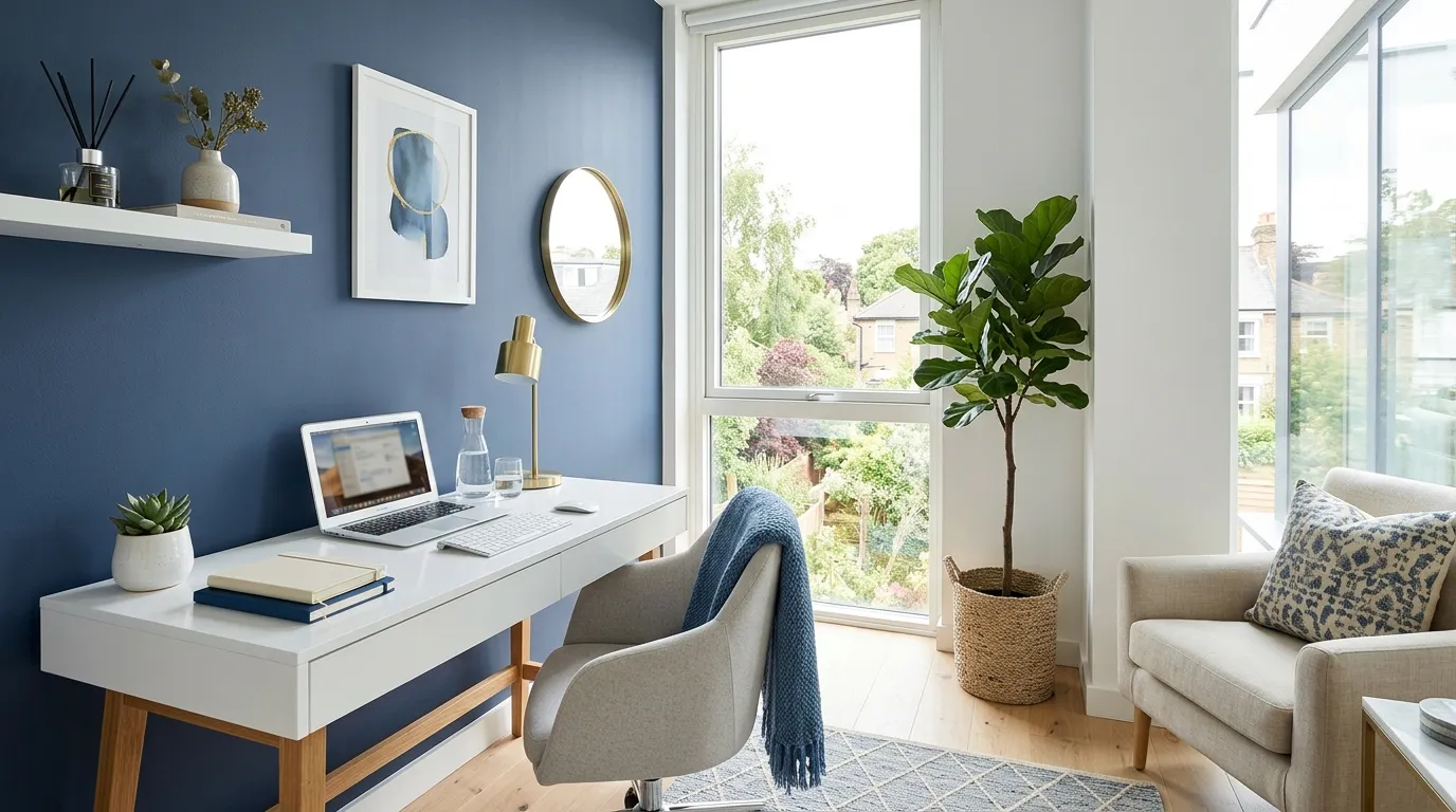 color psychology in office decor Calm Blue Accents