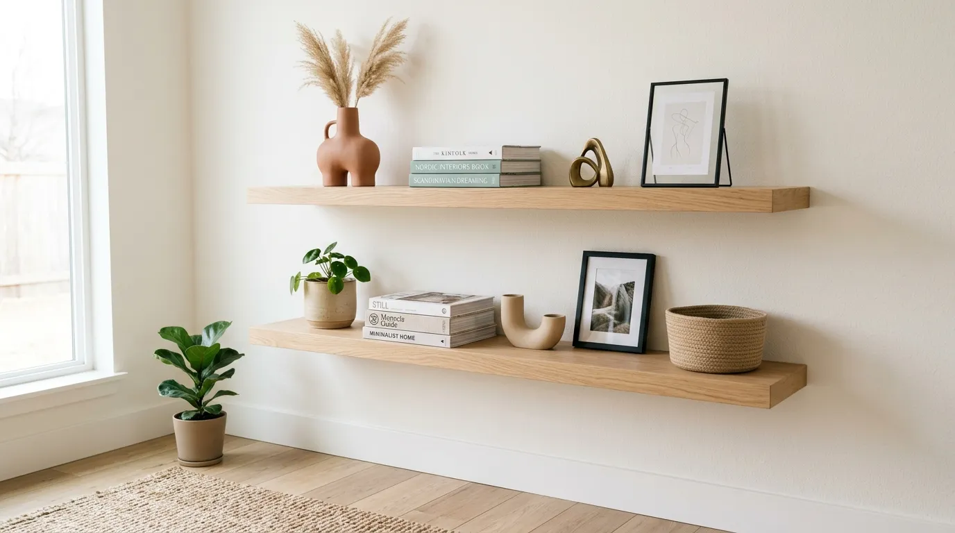 contemporary diy home decor ideas Floating Display Shelves