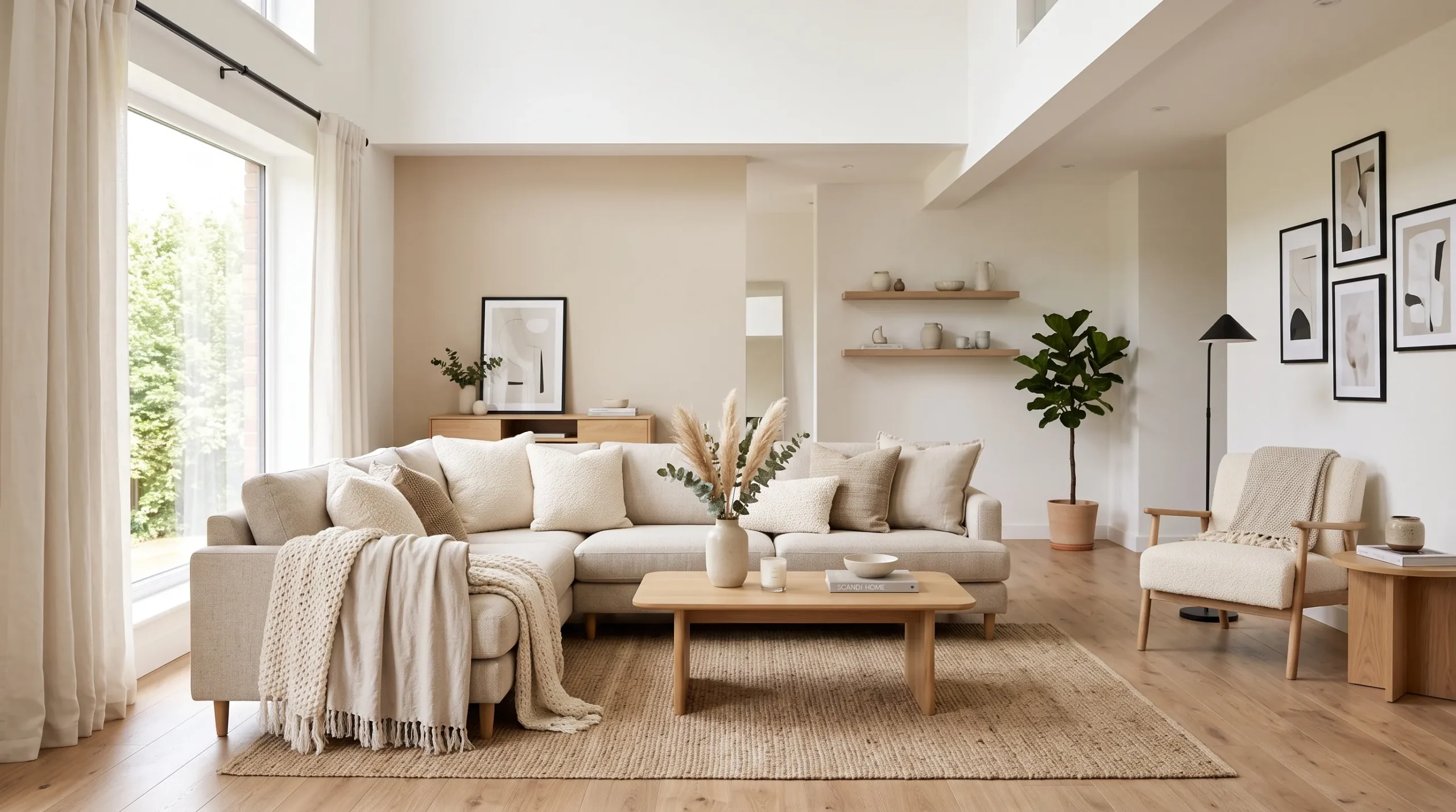 contemporary diy home decor ideas Layered Neutral Textiles