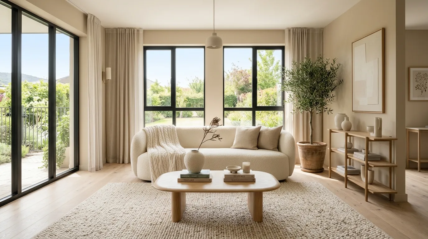 cottagecore living room ideas Textured Area Rug