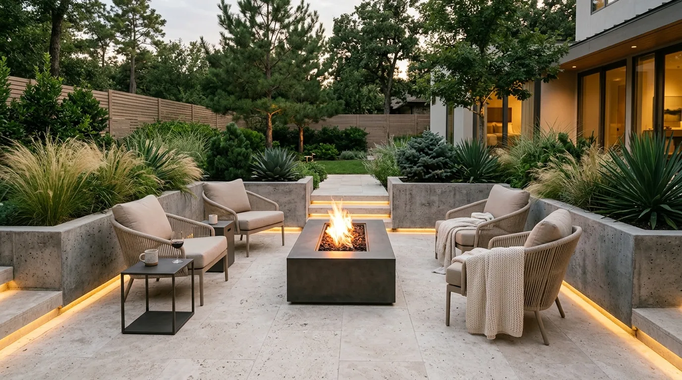 cozy fire pit ideas Curved Seating