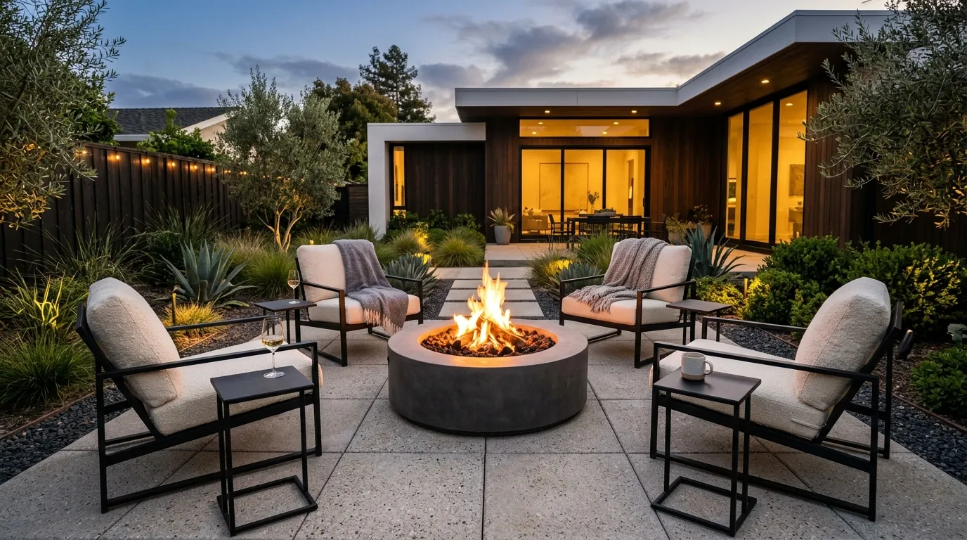 cozy fire pit ideas Stone Paver Patio