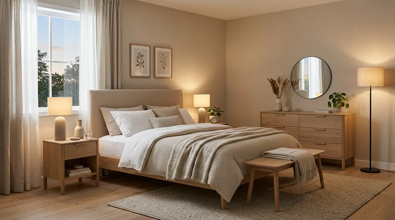 cozy guest room ideas Warm Accent Lighting