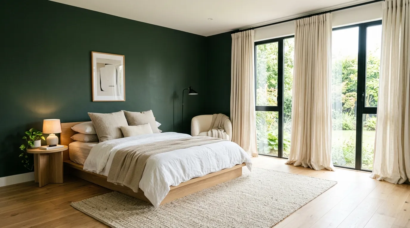 floor to ceiling linen curtains bedroom