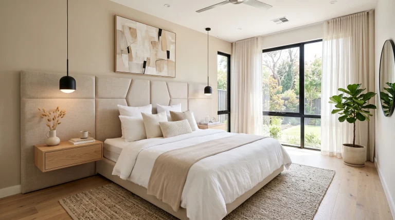 modern upholstered DIY bedroom headboard