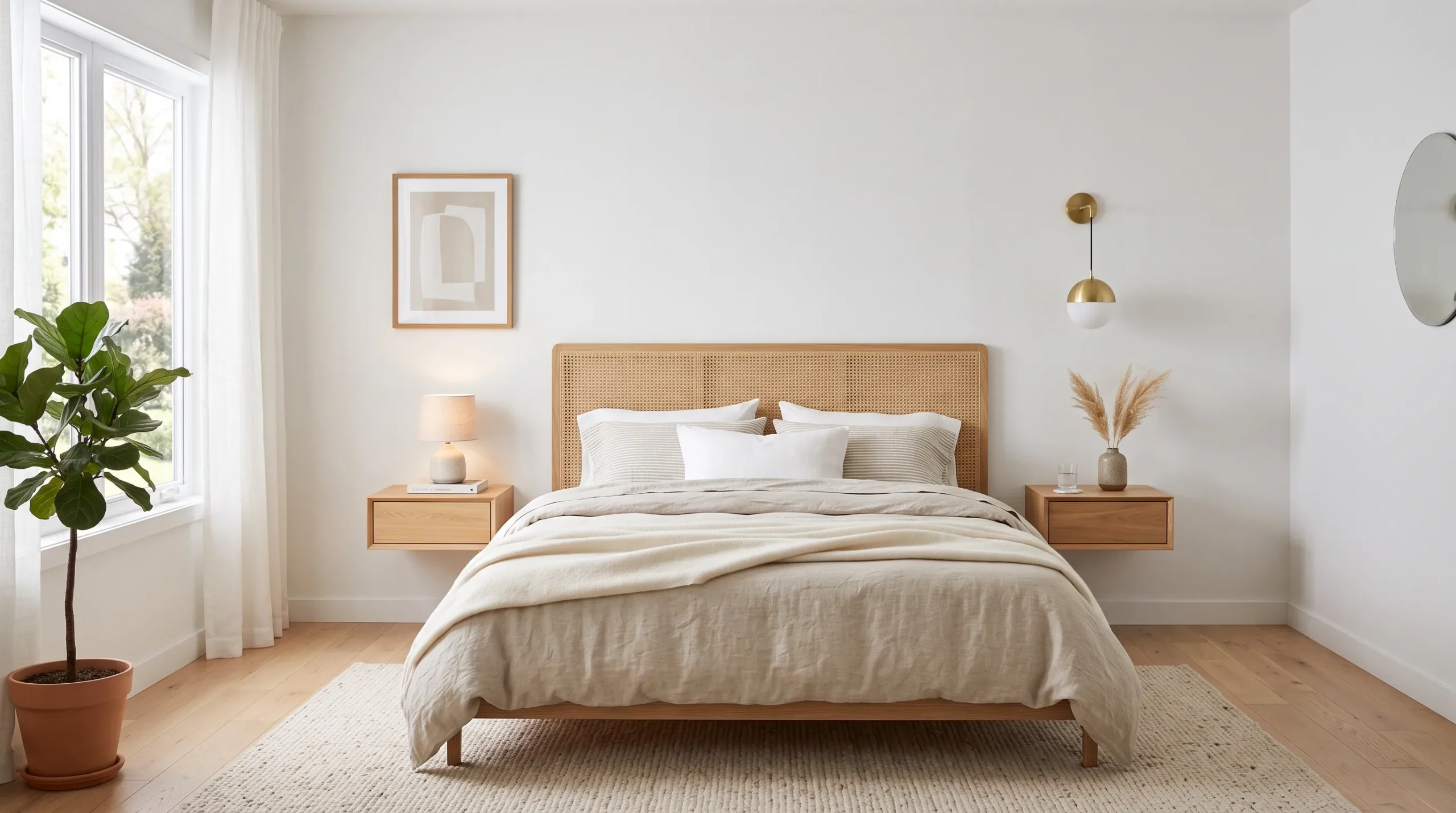 woven cane framed headboard design