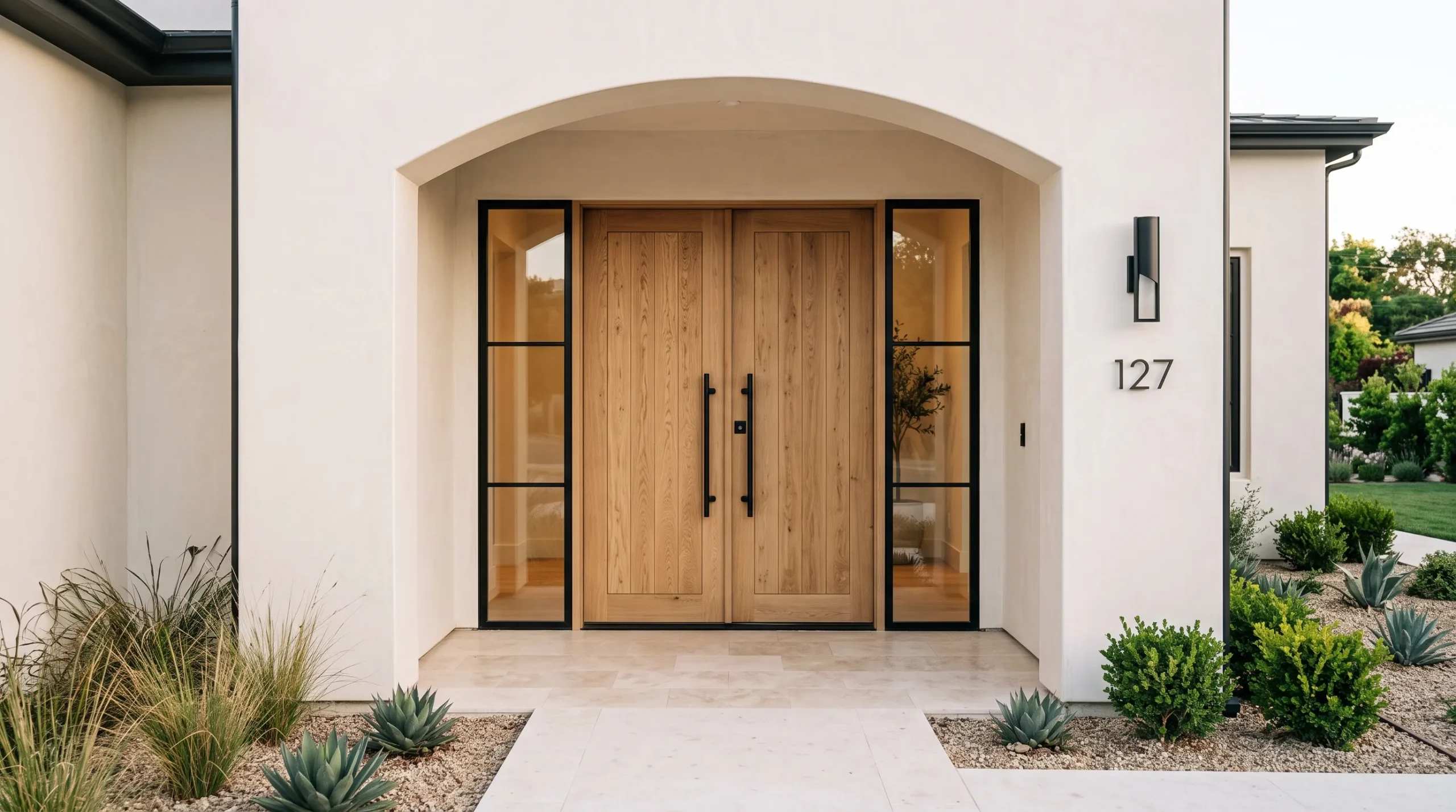 double front door ideas Arched Doorway