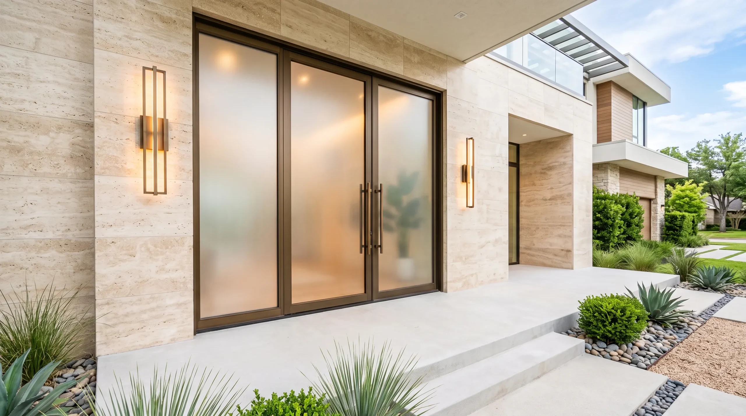 double front door ideas Full Glass Panels