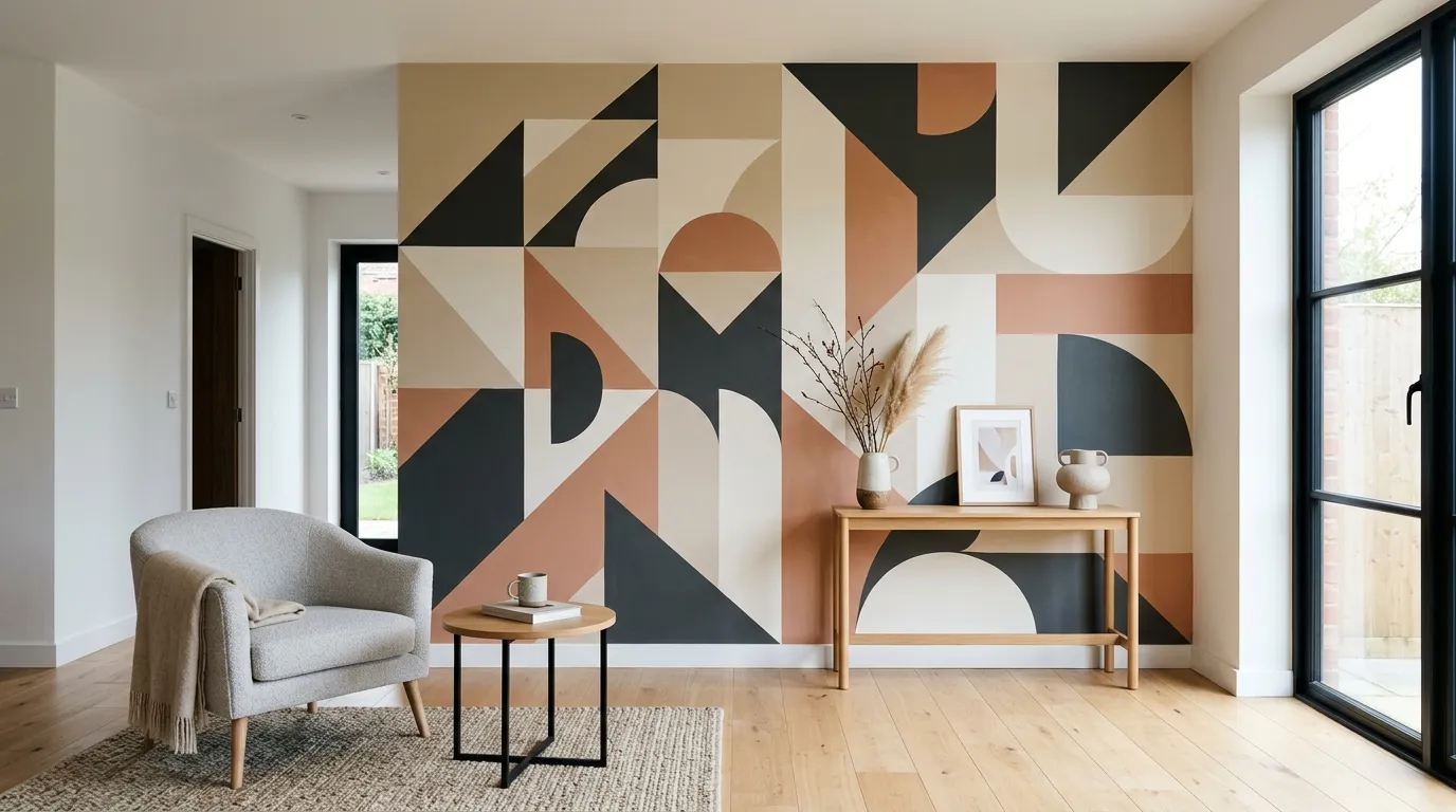 easy diy wall art ideas Geometric Paint Design