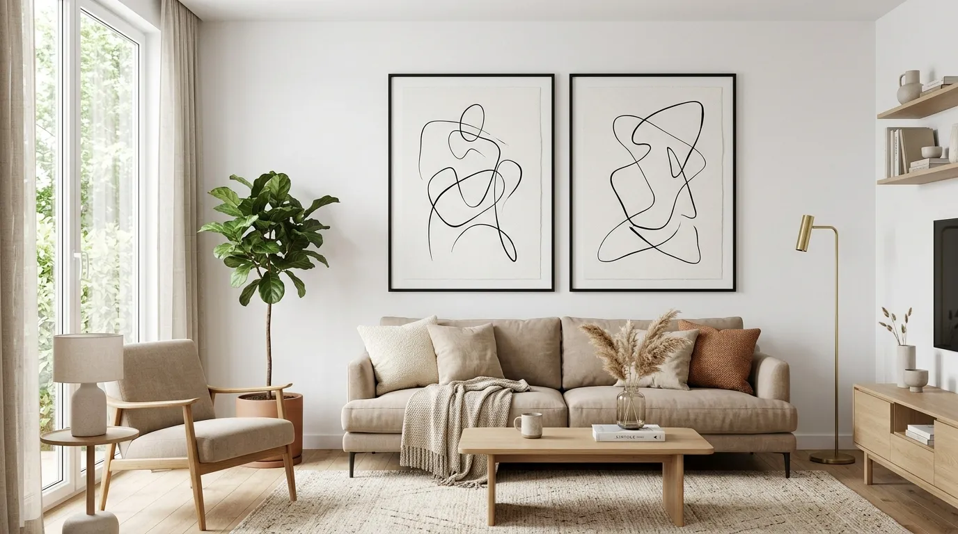 easy diy wall art ideas Minimal Line Art