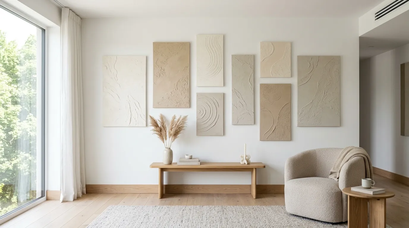 easy diy wall art ideas Textured Plaster Panels