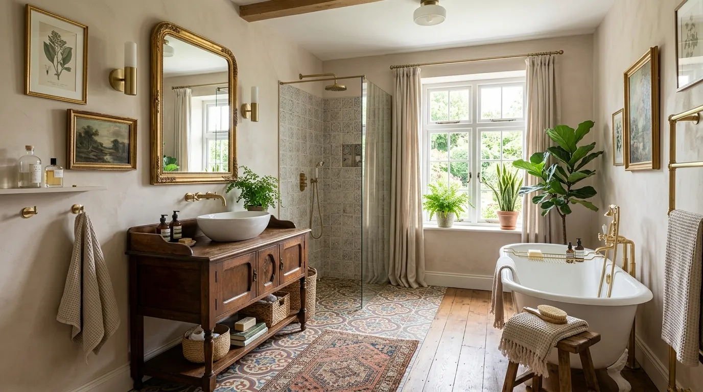 eclectic bathroom