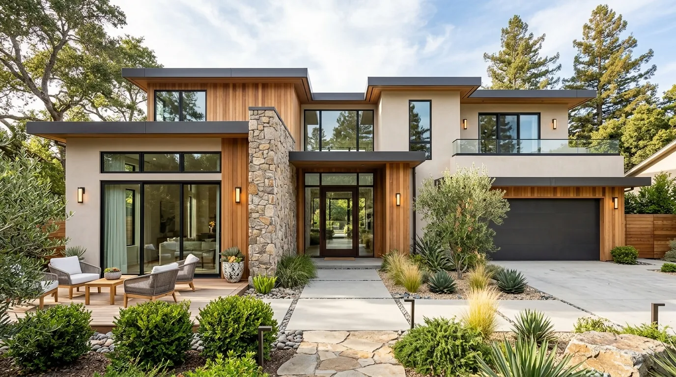 exterior house colors ideas Natural Material Pairings