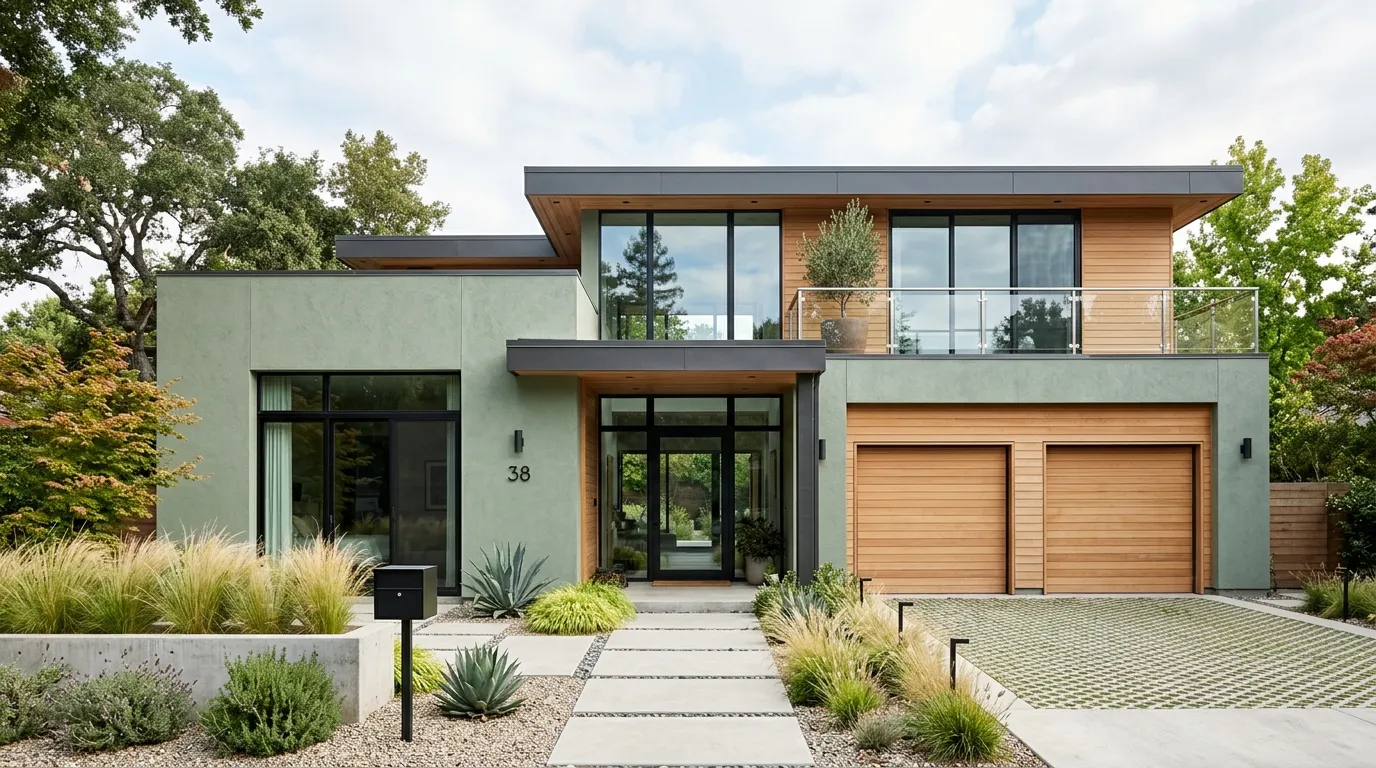 exterior house colors ideas Soft Green Accents
