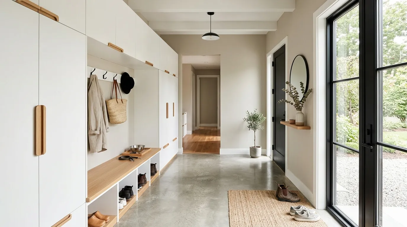 front door mudroom entryway farmhouse Closed Cabinet Storage