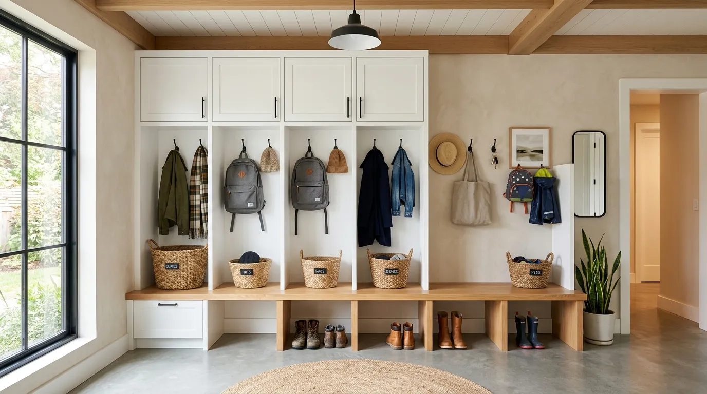 front door mudroom entryway farmhouse Vertical Locker Cubbies