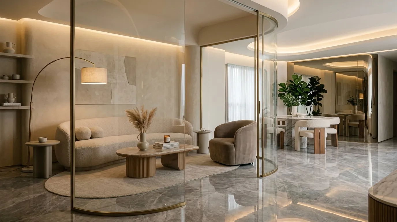 glass partition ideas Curved Glass Partitions