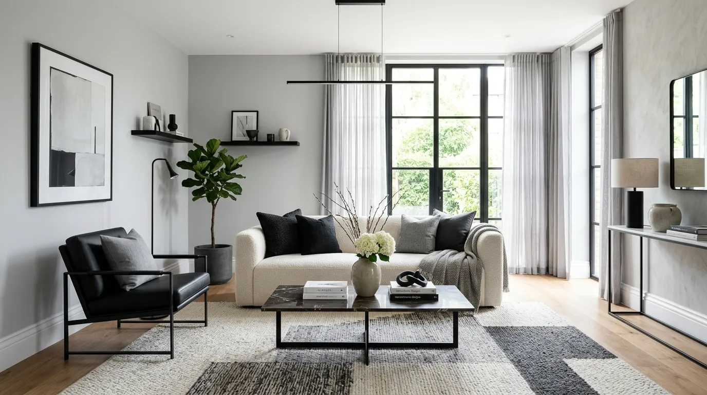 gorgeous living room paint colors Monochrome Contrast