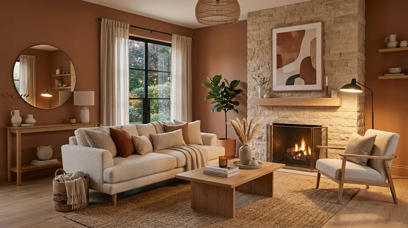 gorgeous living room paint colors Warm Clay Shades