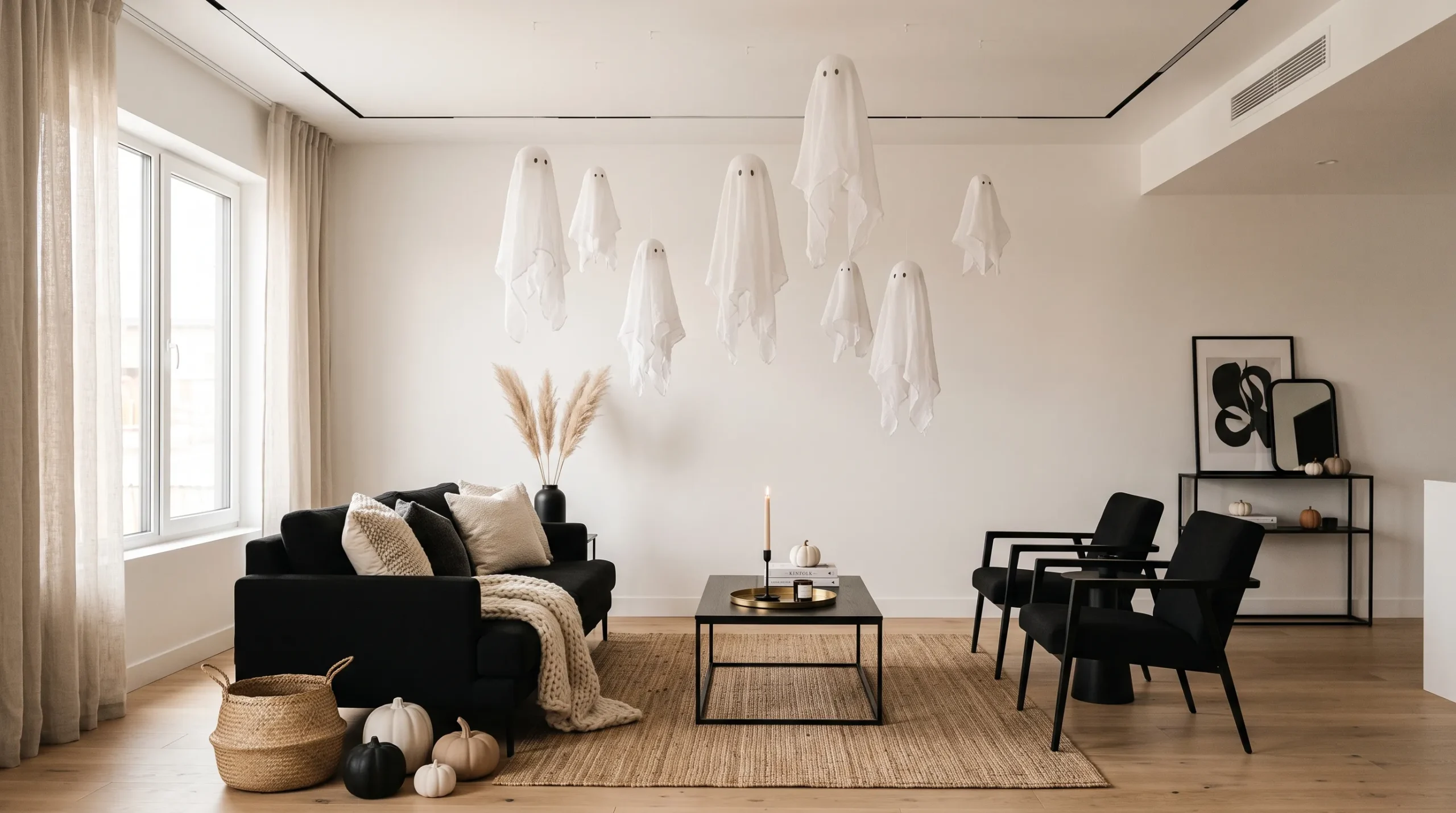halloween backgrounds Floating Ghosts