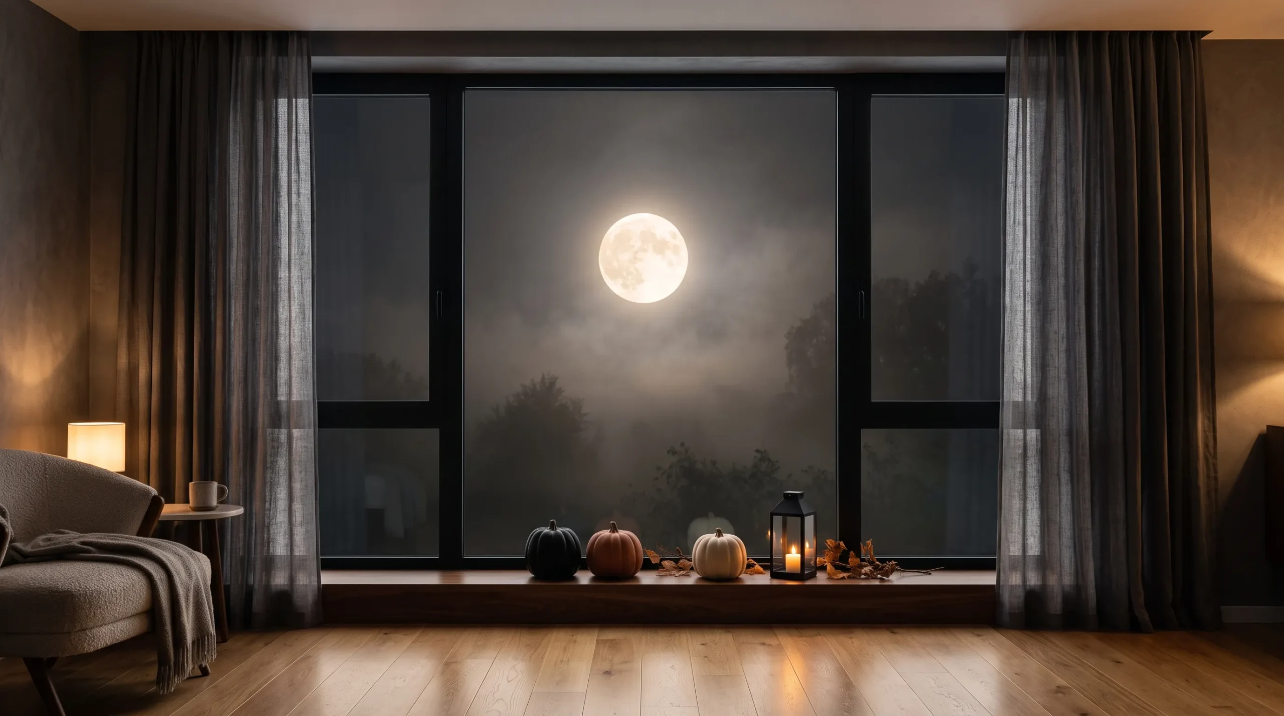 halloween backgrounds Moonlit Window
