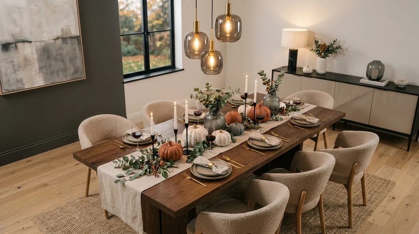 elegant Halloween dining table centerpiece