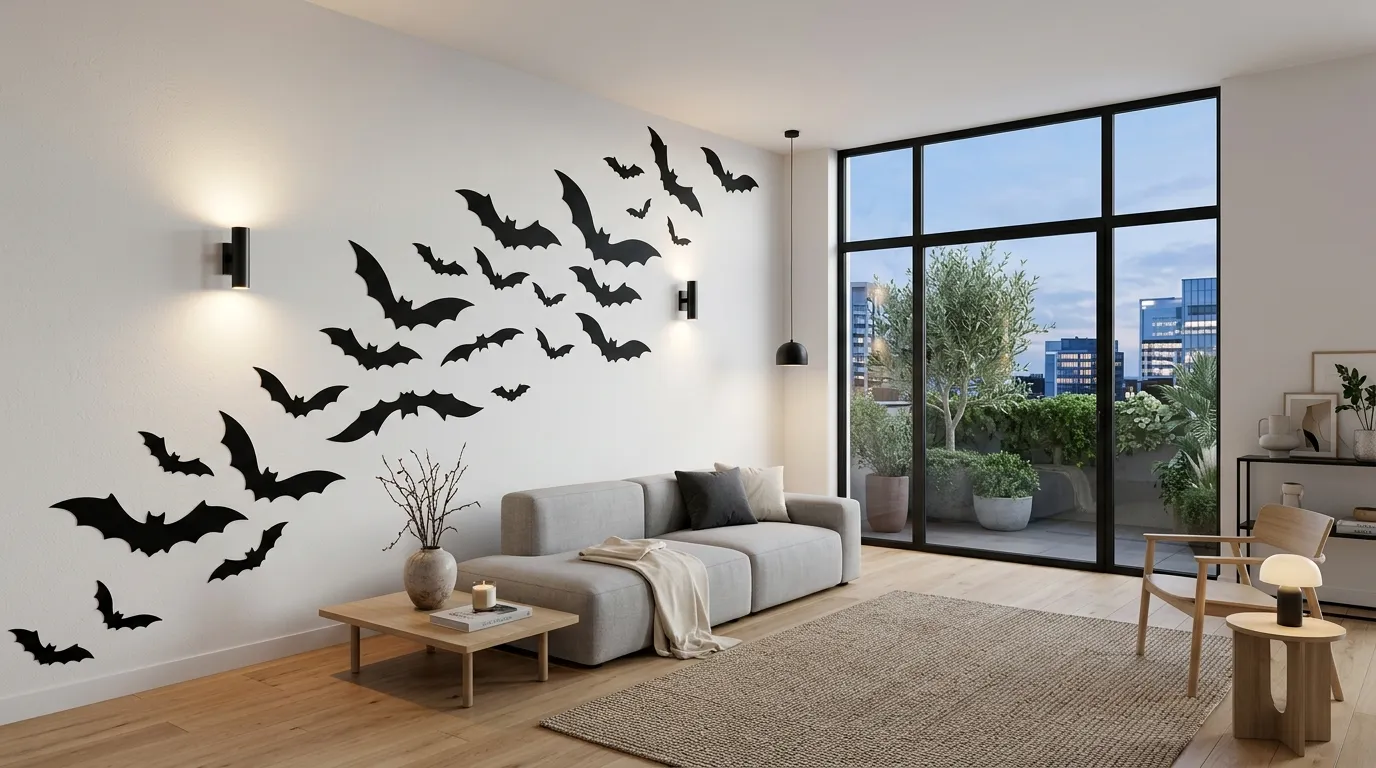 matte black pumpkins modern living room