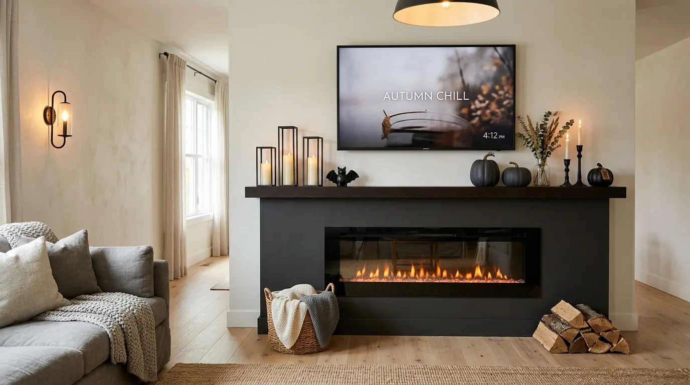 halloween mantle decor with tv Layered Candle Display