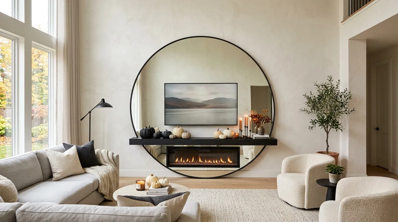 halloween mantle decor with tv Oversized Statement Mirror