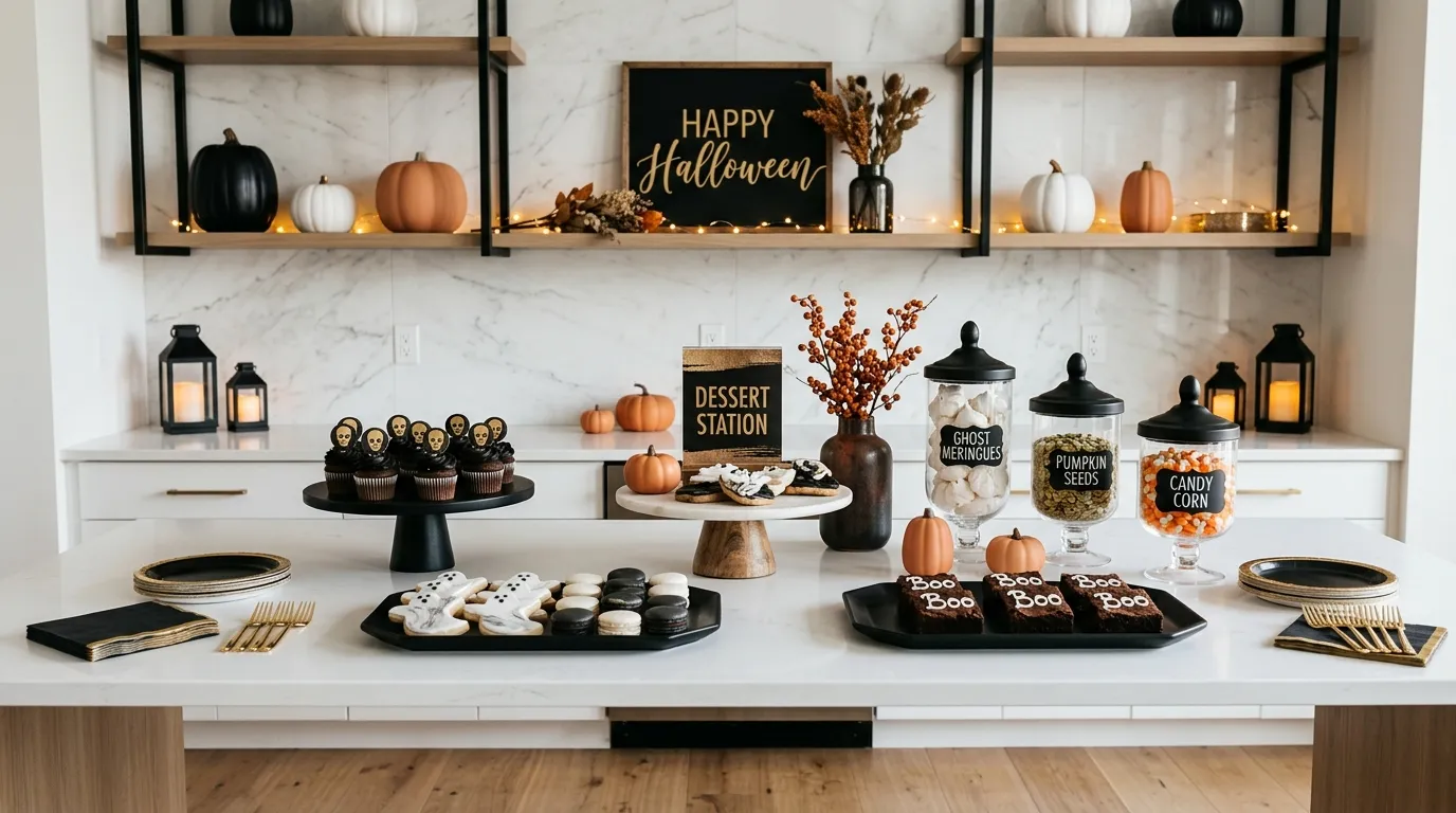 halloween party themes Minimal Dessert Bar